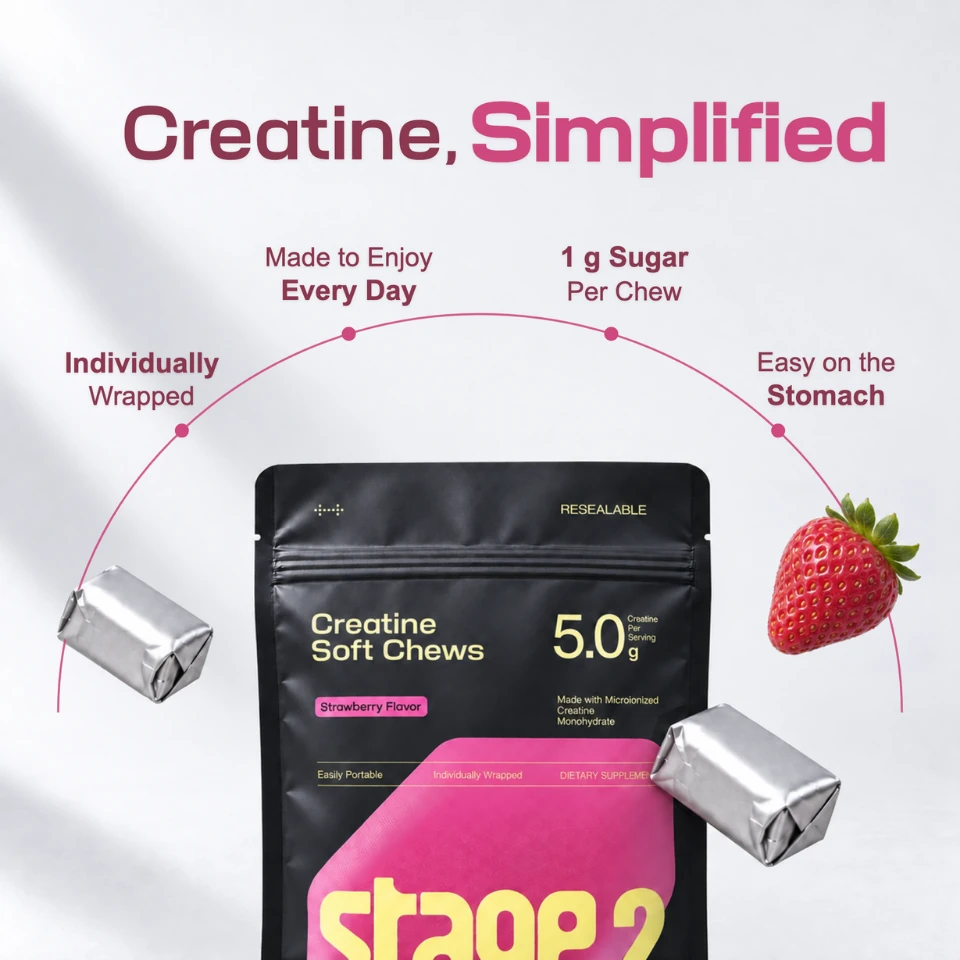 Creatine, Simplified: individually wrapped, made to enjoy every day, 1 g sugar per chew, easy on the stomach